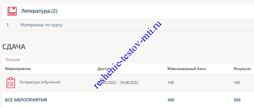 Литература тест МТИ